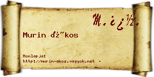 Murin Ákos névjegykártya