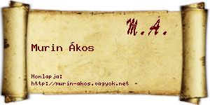 Murin Ákos névjegykártya